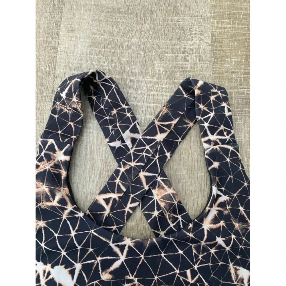 LULULEMON All Sport Bra Adjustable Star Crushed Multi Black Size 8 Luxtreme Run